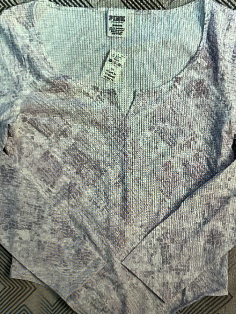 PINK Victoria's Secret Heathered Light Gray Long-Sleeve Bodysuit